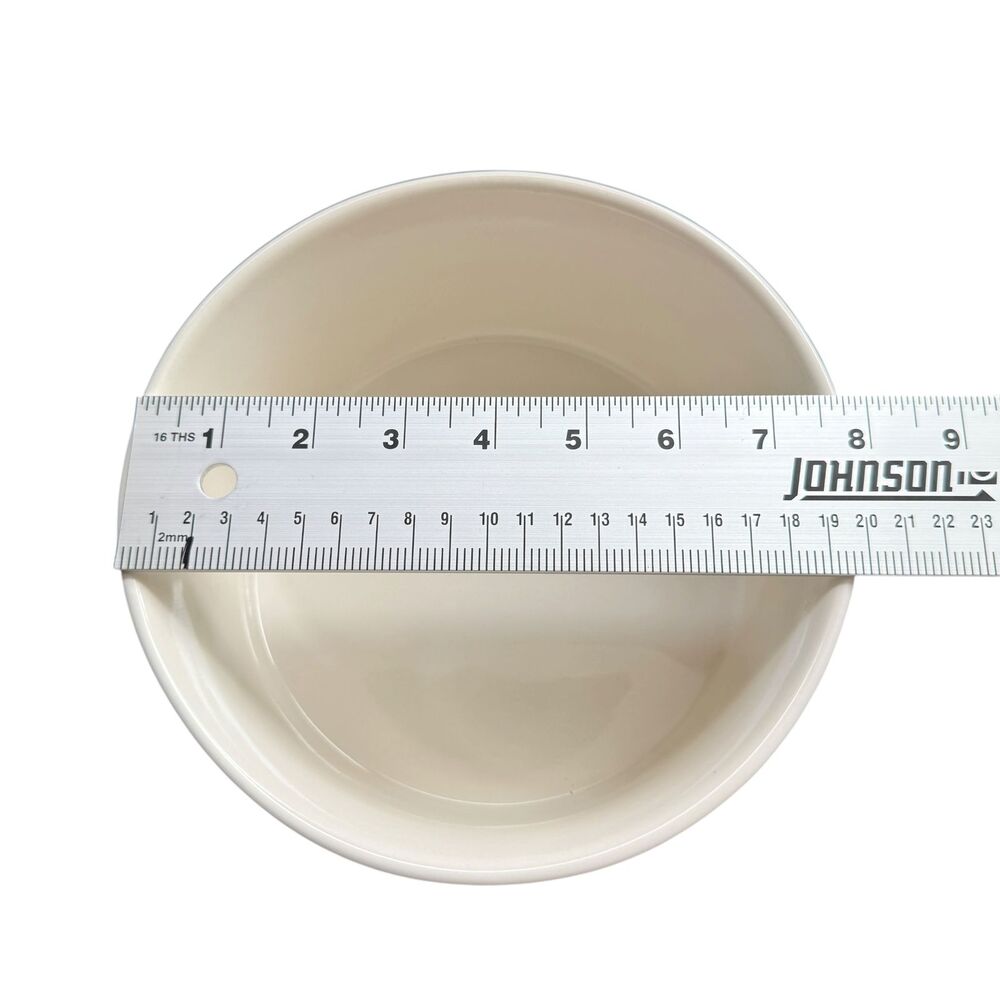 Rae Dunn "SLURP" Dog Bowl XL 8" LL White Ceramic Magenta Artisan Collection - Picture 5 of 10